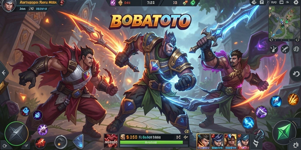 Screenshot gameplay BOBATOTO menampilkan aksi pertempuran yang mendebarkan.