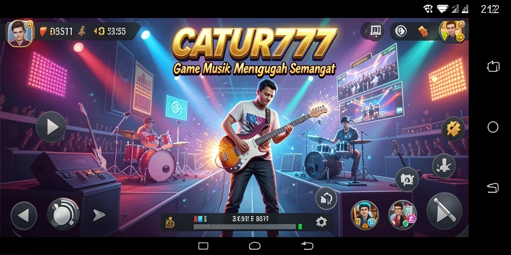 Tampilan utama <strong>CATUR777</strong> dengan gameplay musik yang seru dan interaktif.