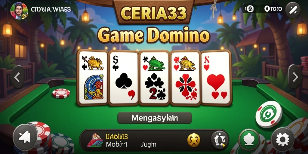 Tampilan gameplay CERIA33 yang menarik dan seru saat bermain Domino.