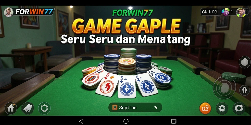 Tampilan mendebarkan dari gameplay Gaple di FORWIN77.