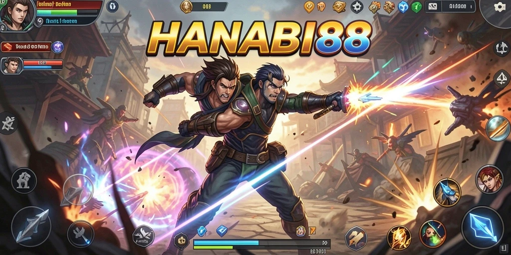 Tampilan menarik dari gameplay seru HANABI88.