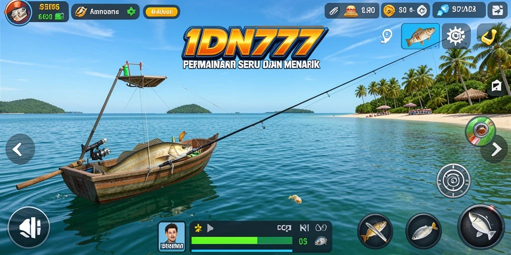 Gameplay seru dari IDN777 saat menangkap ikan.