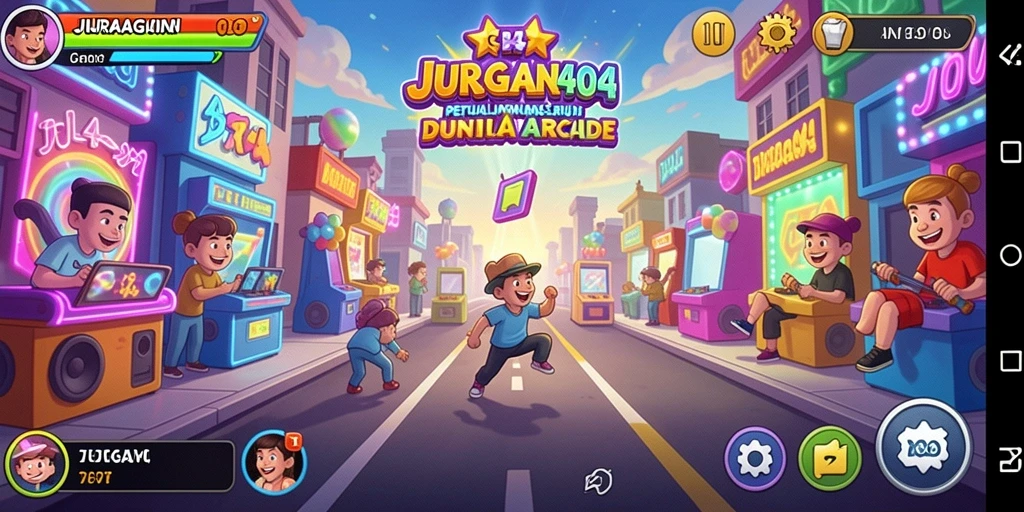 Screenshot menampilkan gameplay seru JURAGAN404 dengan karakter bergerak cepat.