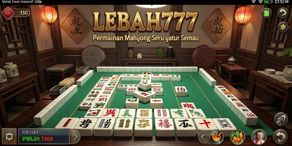 Screenshot utama LEBAH777 menampilkan pemain menikmati permainan Mahjong.