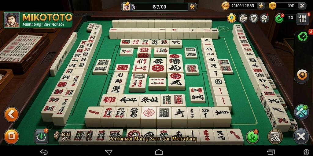 Tampilan gameplay mendebarkan di MIKOTOTO dengan ubin Mahjong.
