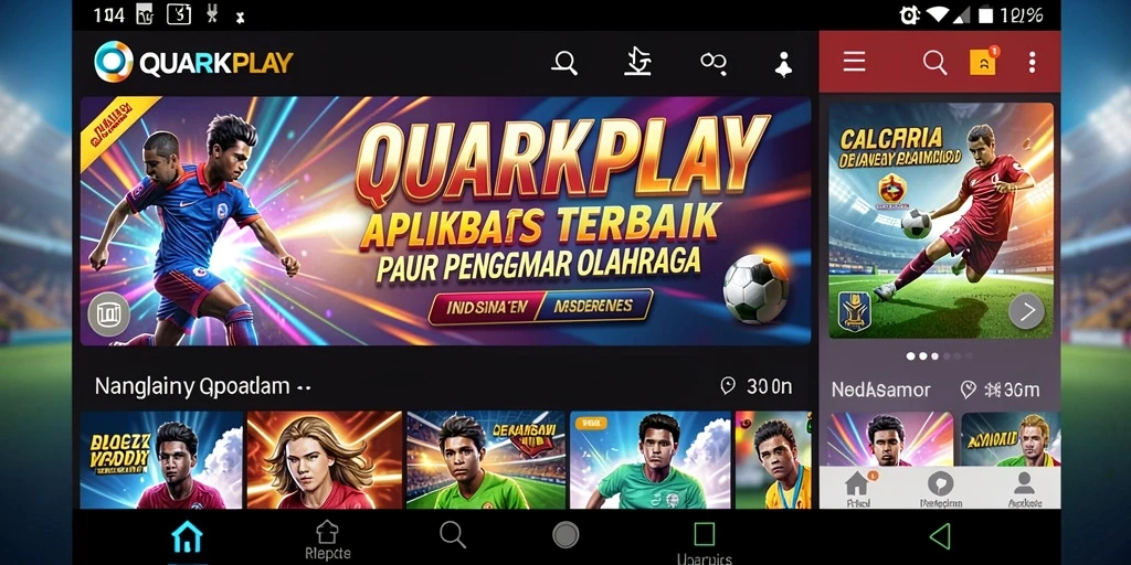 Tangkapan layar gameplay QUARKPLAY menunjukkan aksi olahraga yang mendebarkan.