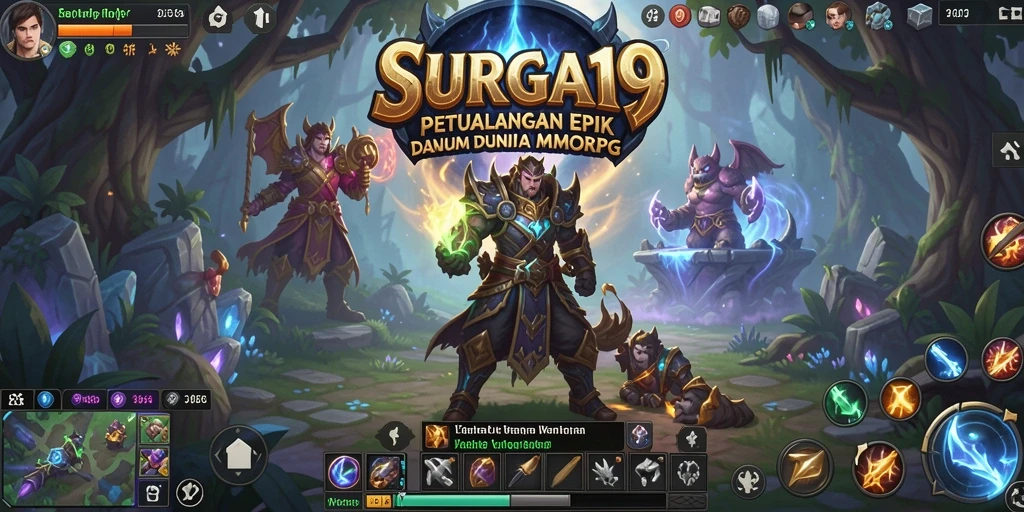 Tampilan visual yang memukau dari gameplay MMORPG SURGA19.