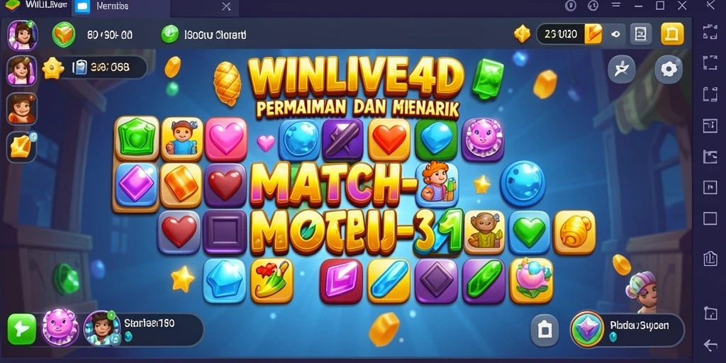 Screenshot gameplay WINLIVE4D menampilkan momen seru saat mencocokkan item.
